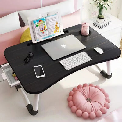 Foldable Learning Desk Convenient Computer Desk Installation Free Small Desk Anti Slip Desk Multifunctional Bed Storage Desk