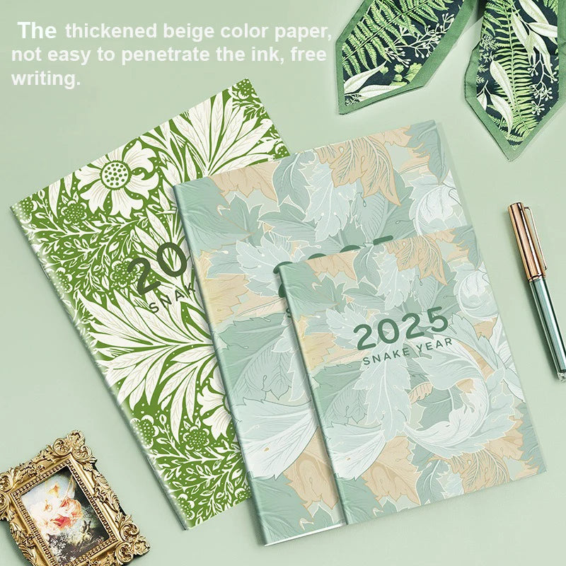 Portable 2025 Monthly Notes Notebook, A4/A5 Size 24 Sheets Annual Calendar Planner for School Travel Business Work Home Writing