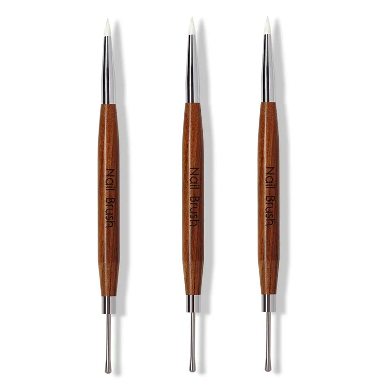 1/2/3Pcs Double Head Nail Art Brush Spatula Poly Nail Gel Pen Manicure Tip Extension Acrylic Builder Accessory Rod Tool