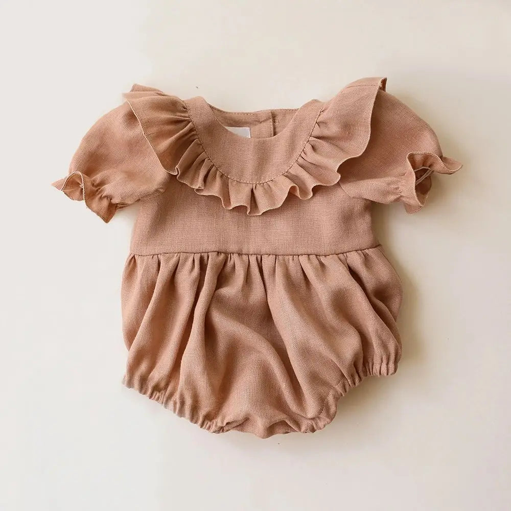 Plaid Baby Girl Jumpsuit Cotton Infant Baby Girl One-piece Playsuit Newborn Clothes Summer