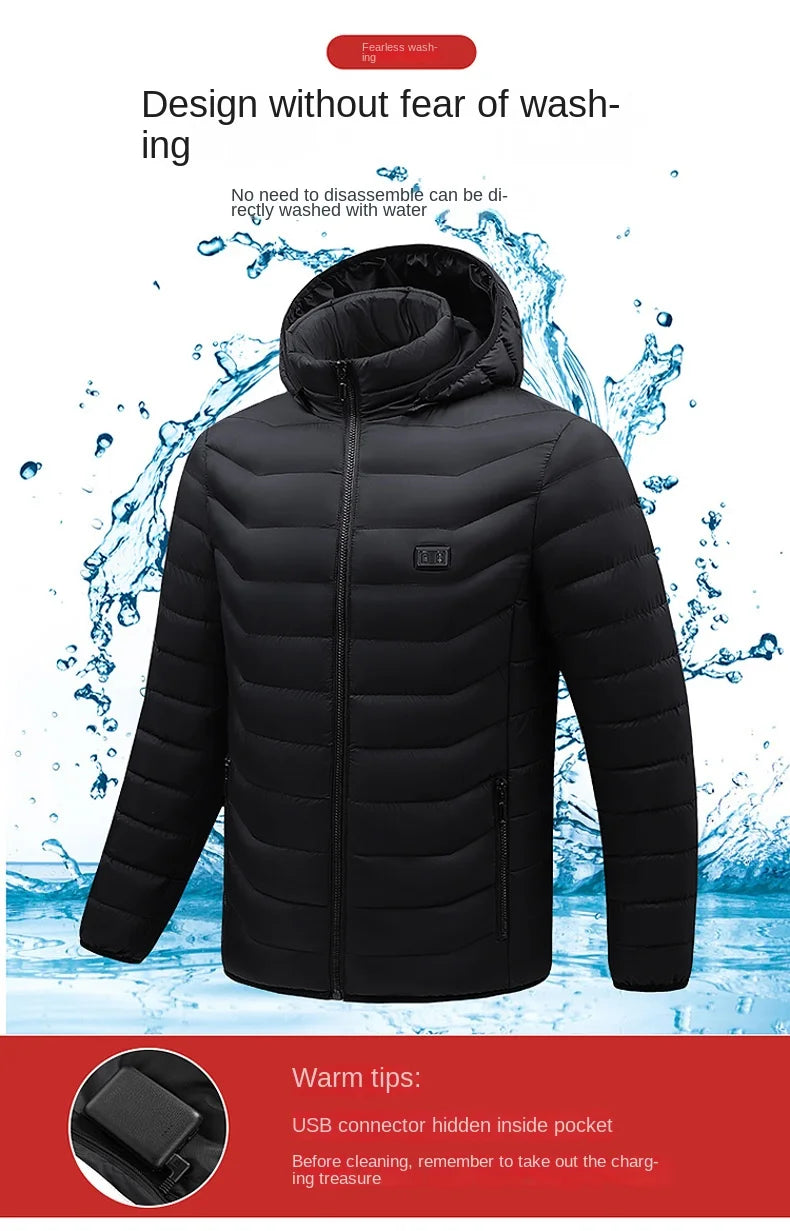 21 Areas Electric Winter Heated Jacket Men's Women's Motorcycle Jacket USB Heating Jacket Heated Vest Moto Thermal Coat Clothing