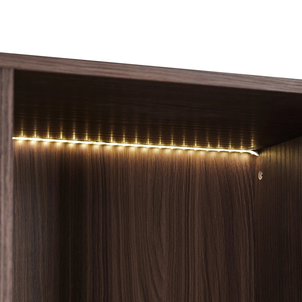 130cm Tall Lighted Display Cabinet, LED Curio Cabinet With Metal Frame And Tempered Glass Door For Living Room Home Office Study