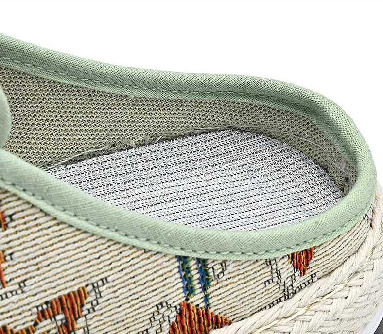 Shoes Summer Mules Half Sandals Man Canvas Slippers for Men Original Designer Luxury High Quality Fashion Rubber Casual Adult