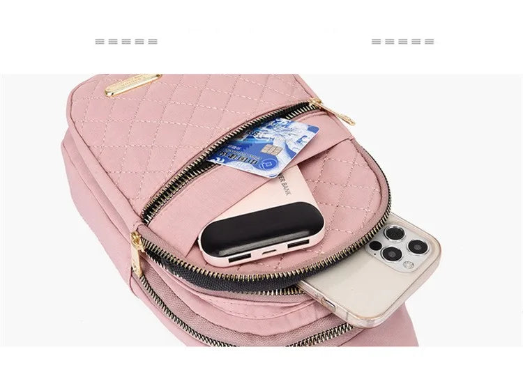 Women Chest Bag Simple Ladies Crossbody Bag Small Sling Backpack Fashion Large Capacity Waterproof Sling Bag with Headphone Jack