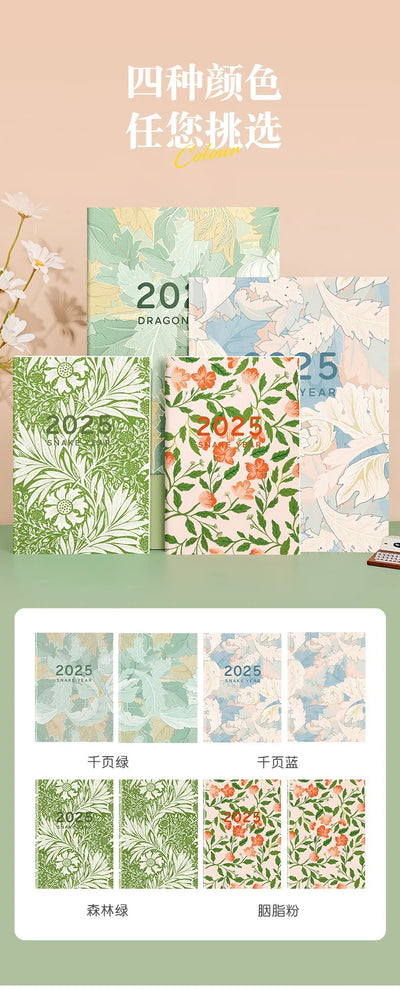 Portable 2025 Monthly Notes Notebook, A4/A5 Size 24 Sheets Annual Calendar Planner for School Travel Business Work Home Writing