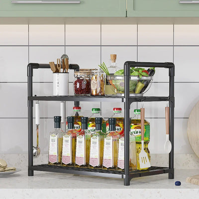 2/3Layer Kitchen Storage Shelf High-capacity Easy To Install Seasoning Rack PP Material Modern Minimalism Kitchen Furniture