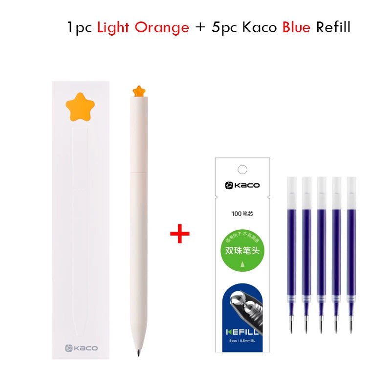 KACO Kawaii Rotate Gel Pens Stationery Caneta 문구용품 0.5MM Black Ink канцелярия Fluent Writing High Capacity for School Office ﻿