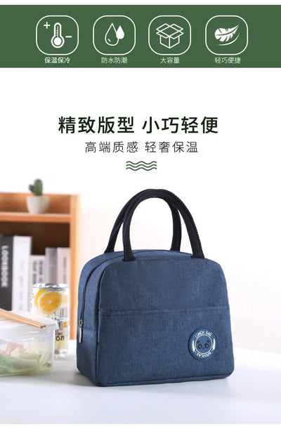 Functional Pattern Cooler Lunch Box Portable Insulated Canvas Lunch Bag Thermal Food Picnic Lunch Bags For Women Kids