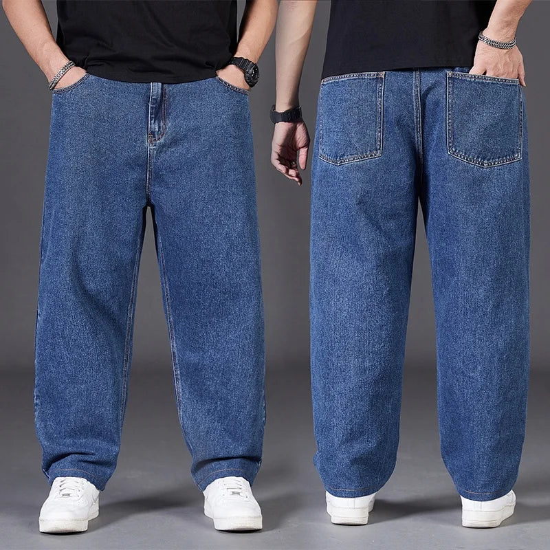 Big Size Jeans Men Large Size Jumbo Long Loose Pants Plus Size Loose Jeans Men