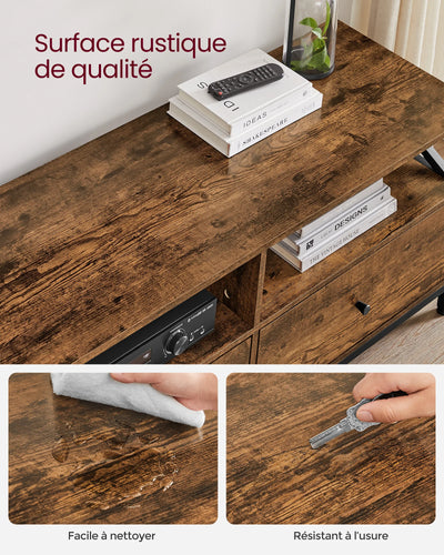 TV Stand, TV Cabinet for up to 80 Inch TV, TV Table with 3 Drawers and 3 Open Shelves, 40 x 178 x 50 cm, for Living Room