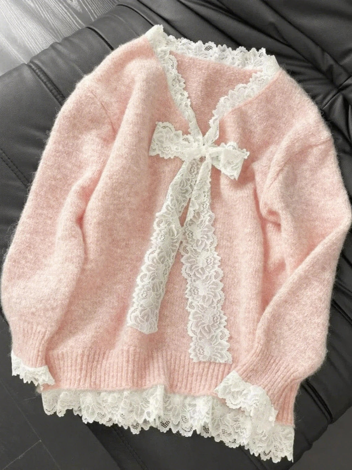 Autumn Winter Woman Korean Fashion Cute Pullover Sweet 2000s Sweater Elegant Oversize Knitwears Designer Aesthetic Chic Coquette