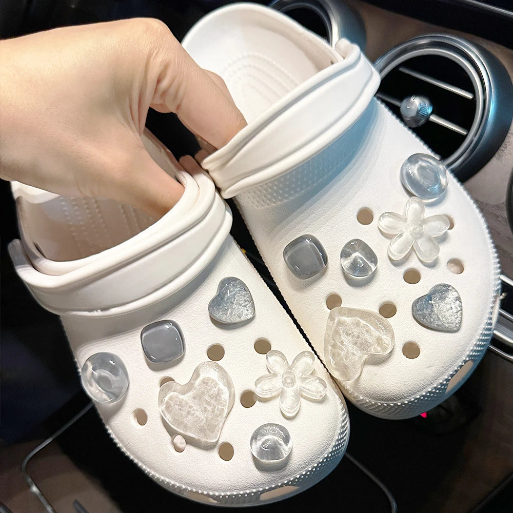Shoe Charms for Hole Shoe Accessories Artificial Crystal Shoe Buckle Decoration Charm Set Kids Party Xmas Gifts