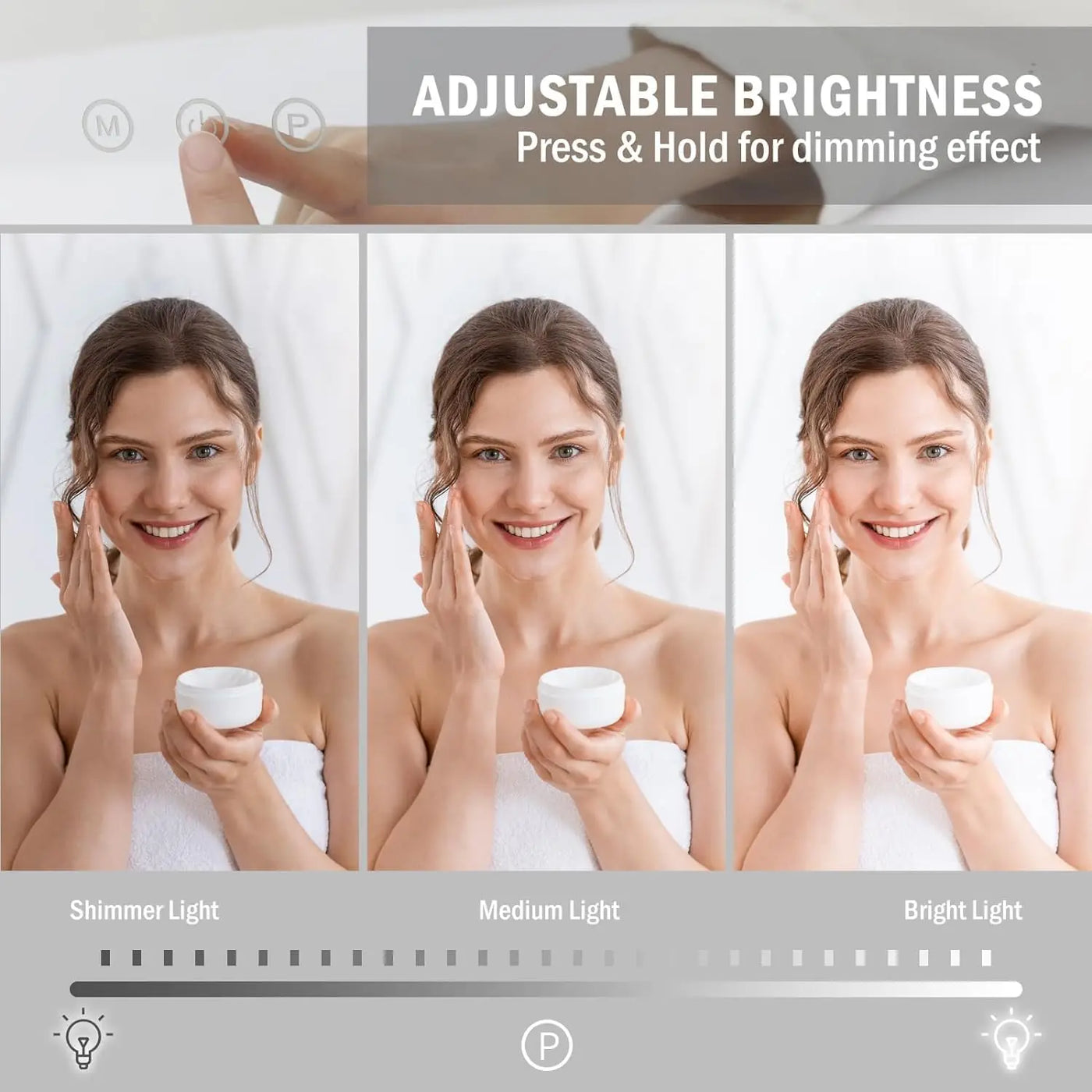 Vanity Mirror w/ Lights 80cm/60cm/50cm Makeup Mirror LED Lights,Touch Screen, 3-Color Lighting,Dimmable,for Vanity Desk Tabletop