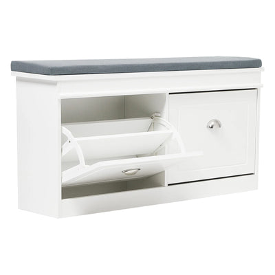 【Breeins】Flip Down Shoe Bench Cabinet, Shoes Rack Storage Organizer Shelf Home Decoration For Entryway