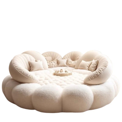 Round Aesthetics Soft Bed Frame European Full Master Bedroom Hotel Create Bed King Size Fashionable Modern Cama Casal Furniture