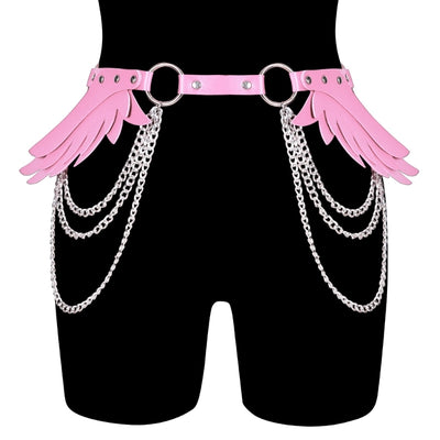 Y2k Style Angel Wing Rivet Waist Belt PU Universal Belt Hot Girl Women Waist Belt for Coat Skirts Jeans Decorative