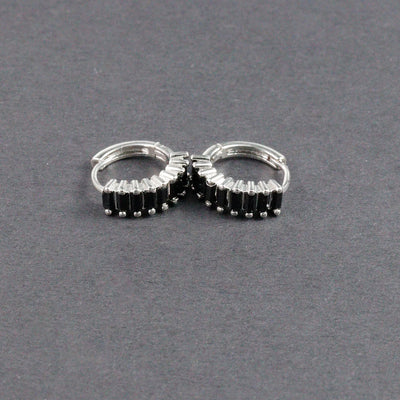 Fashion Multicolor Zircon Crystal Small Hoop Earrings Women Stainless Steel Flower Square Cartilage Earring Piercing Jewelry