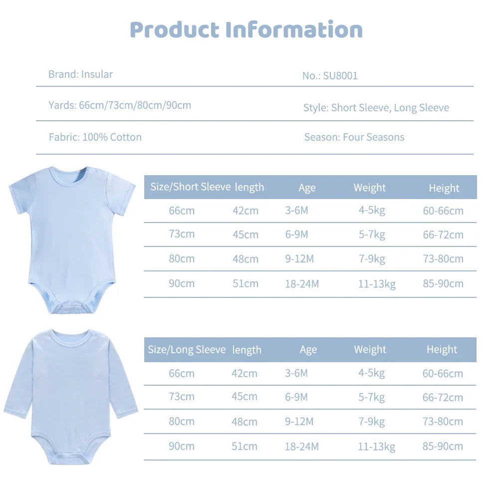 INSULAR Baby Cotton Rompers Infant Soft Jumpsuit Newborn Comfortable Bodysuits Kids Triangle Climbing Clothes Short Long Sleeves