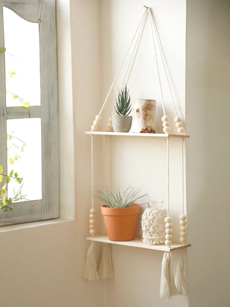 Wooden Storage Rack Wall Hanging Shelves Plant Floating Wall Shelf Rustic Wood Shelves Bedroom Living Room Home Decorations Gift