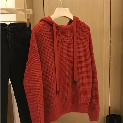 Knit Sweater Male Pullovers Plain Solid Color Men's Clothing Hoodies Coat Jacket Red Fashion 2024 High Quality Replica Elegant A