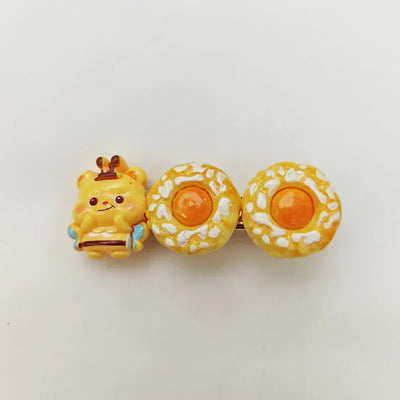 Cute Bread Bear Hair Clip Sweet Bangs Clip for Girls Fashion BB Clips Cartoon Side Clips Cards Headwear Women Lovely Accessories