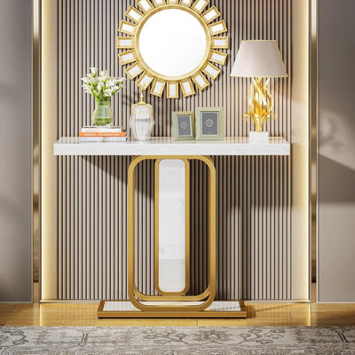 Modern Console Table, Entrance Table, Foyer Table for Entrance, Living Room, Hallway(without light strip)