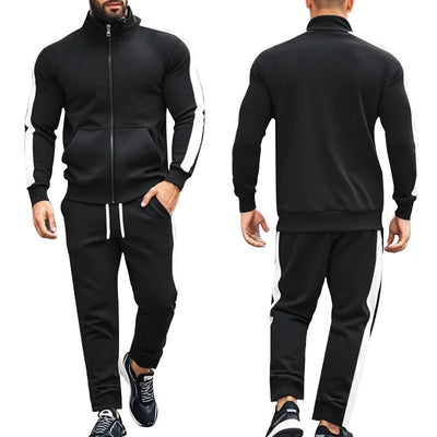 Casual Tracksuits Mens Autumn Fashion Side Striped Jackets And Pants Two Piece Sets For Men Sports Fitness Sweatsuits Streetwear