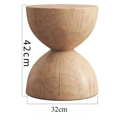 Solid Wood Stump Stool Rustic Wooden Pier Side Table Nordic Round Log Seat Boho Home Decor Accent Creative Living Room Footrest