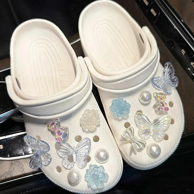 Shoe Charms for Hole Shoe Accessories Artificial Crystal Shoe Buckle Decoration Charm Set Kids Party Xmas Gifts