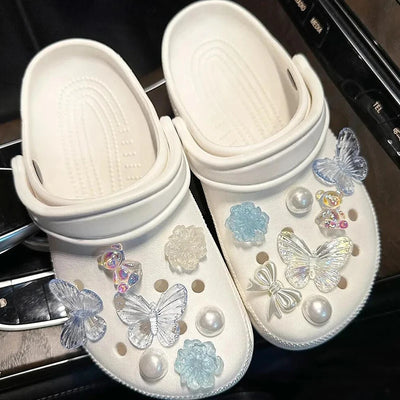 Shoe Charms for Hole Shoe Accessories Artificial Crystal Shoe Buckle Decoration Charm Set Kids Party Xmas Gifts