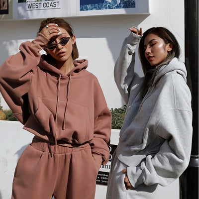 2024 Autumn Winter Women's New Long Sleeved Hat Casual Sweater Coat Women's Sports Set