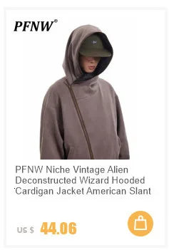 PFNW Unisex Winter Warm Fur Collar Hooded Quilted Padded Jacket 2024 Trend New Brown Loose Causal Short Style Cotton-padded Coat