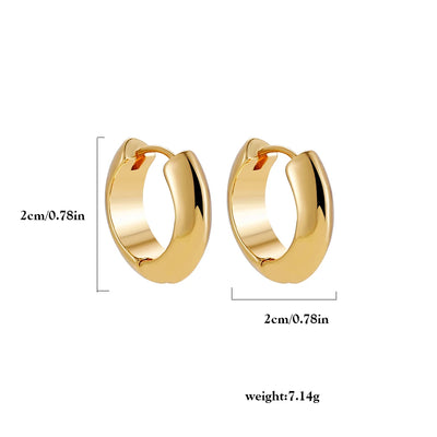 Punk Gold Color Twist Round Piercing Hoop Earrings Female Luxury CZ Crystal Geometric Ear Buckle Huggie Earrings Women Jewelry