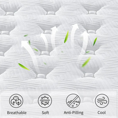 【2025 Upgrade】 12 Inch Hybrid Mattress in a Box - Gel Memory Foam & 800+ Pocket Springs for Back Pain Relief,CertiPUR-US
