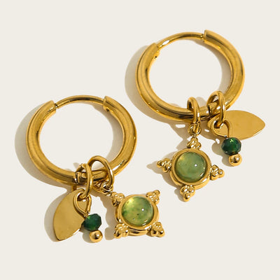 YACHAN 18K Gold Plated Stainless Steel Hoop Earrings for Women Tap Texture Metal Pearl Charms Earring Trendy Jewelry Gift