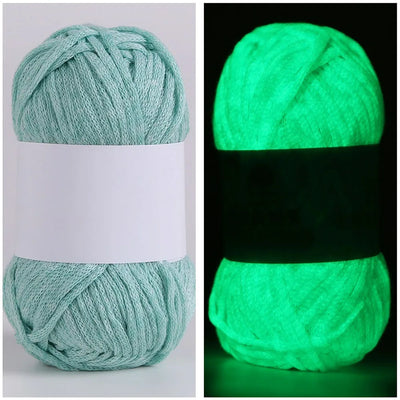 50g/Ball 4mm 80 Meters Luminous Yarn Fluorescent Glow in The Dark Yarn for DIY Arts Crafts Knitting Sweater Hat Scarf Thread