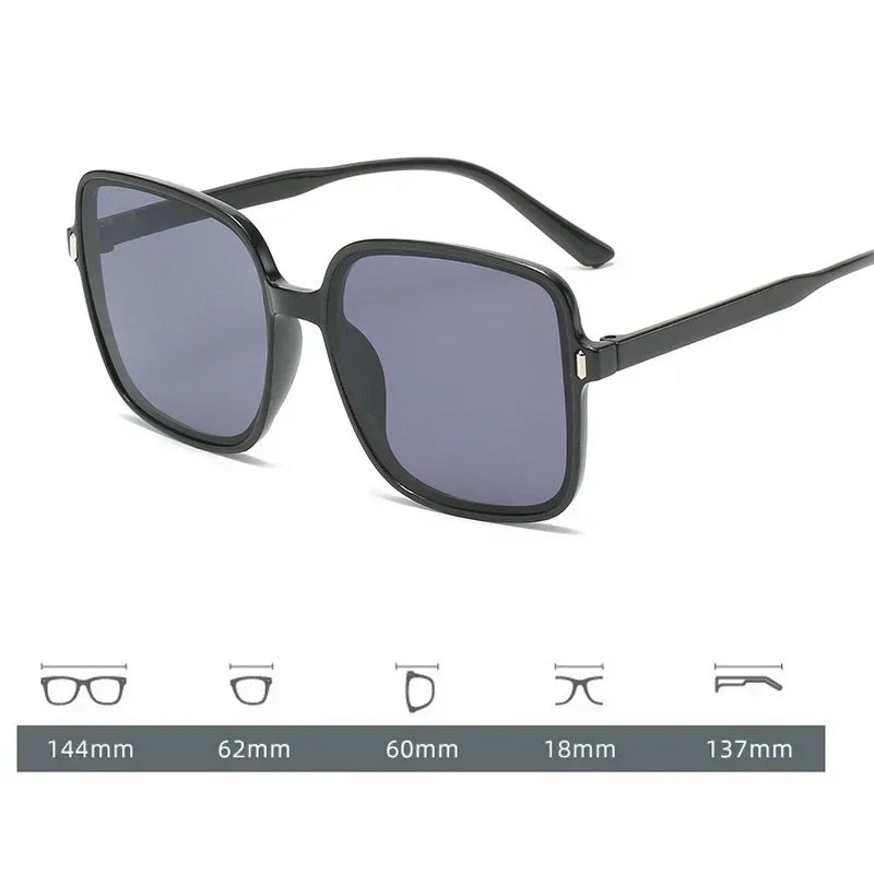 2023 New Rice Nail Square Sunglasses Fashion Sunglasses Women's UV Protection Retro Eyeglasses Large UV400 Goggles Women Brand