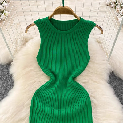 Chic Fashion Sexy Package Hipps Knitted Mini Dress Women Summer Elegant Ruffled Bodycon Dress Lady Streetwear Outfits