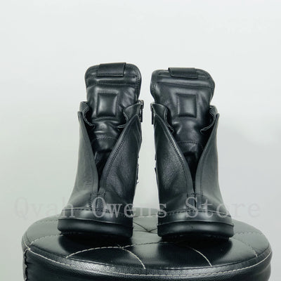 Women Men High Top Shoes Lace Up Zipper Casual Leather Sneakers Luxury Trainers Autumn Black Designer Shoes
