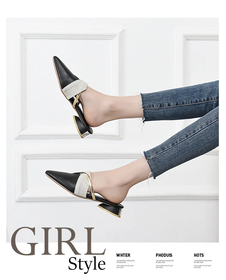Brand Elegant Heels Summer Women's Shoes Woman Sandals Leisure Slippers Comfortable Open Toe Slip-On Slides