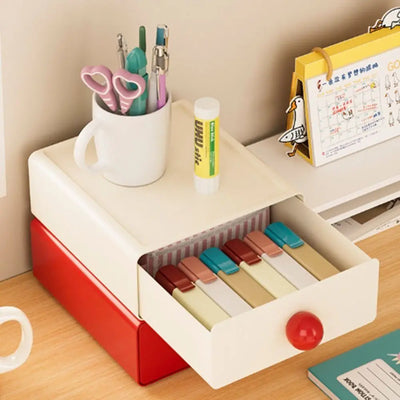 Large Capacity Desk Organizer Box Dopamine Dust-proof Cosmetics Storage Box Stackable Desktop Storage Boxes Drawer Home Office