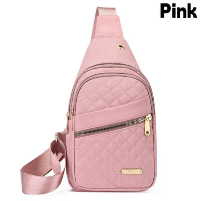 Women Chest Bag Simple Ladies Crossbody Bag Small Sling Backpack Fashion Large Capacity Waterproof Sling Bag with Headphone Jack