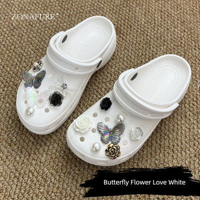 [Shoes Not Included] Hole Shoes Accessories Shoe Ornament Shoe Buckle Decorative Dopamine Y2g Accessory Baroque Suit