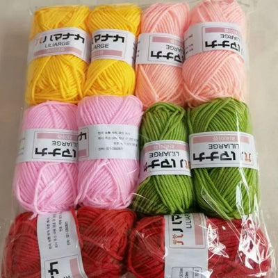 Soft Milk Cotton Knitting Yarn Set Multi Color Handmade Knitting Cotton Yarn For DIY Crochet Scarf Sweater Hat Doll Craft