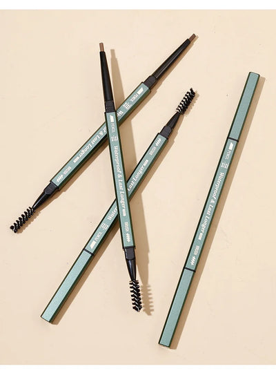 2 In1 Fine Triangle Eyebrow Pencil Eyebrow Brush Long Lasting Waterproof Sweatproof Ultra Precise Brow Definer Eye Brow Makeup