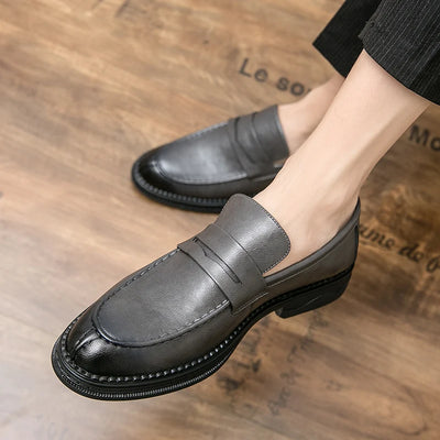 Premium Silver Business Shoes Men's Oxford Shoes Leather Brand Loafers Slip On High Quality Wedding Shoes Soft Sole Dress Shoes