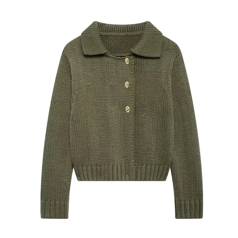 Fashion Knitted Cardigan Mini Skirt Sets Women Greenl Long Sleeve Single-breasted Sweater 2 Piece Set Lady All-matching Outfit