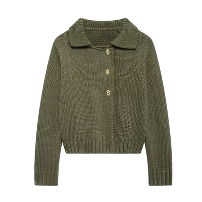 Fashion Knitted Cardigan Mini Skirt Sets Women Greenl Long Sleeve Single-breasted Sweater 2 Piece Set Lady All-matching Outfit
