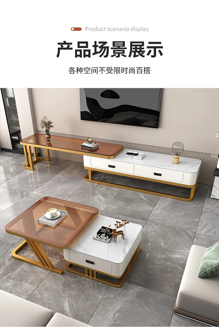 Nordic Aesthetic Coffee Table Living Room Light Luxury Designer Clear Unique Side Table Modern Simple Mesas Bajas Furniture