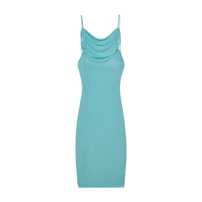 2024 New Summer Fashion Sexy Strapless Dress Strapless Hang Neck Temperament Dress